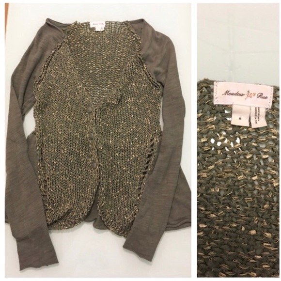 Anthropologie Vermeil Threads Cardigan Meadow Rue - Picture 2 of 3